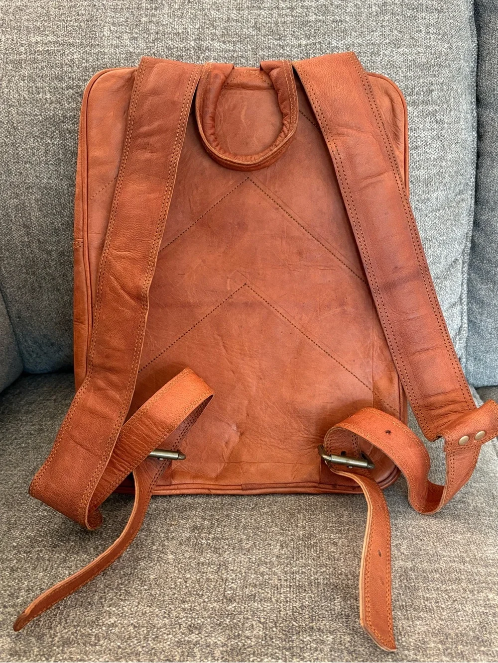 Genuine Leather Messenger Backpack